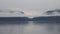 Harrison Lake during Cloudy and Foggy Winter Sunset.