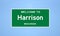 Harrison, Wisconsin city limit sign. Town sign from the USA.