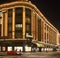 Harrods department store. Ferrari passes in front of the building