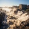 Harrowing scenes of large river floods and devastating floods.