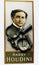 Harry Houdini portrait on poster with handcuffs