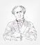 Harry Houdini vector sketch portrait famous