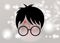 Harry Potter cartoon icon, minimal style vector