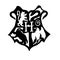 Harry Potter Hogwarts logo in cartoon doodle style from Hogwarts Legacy game
