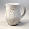 Harsh Realism: 3d Model Of Cracked White Mug In Peder Balke Style