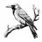 Harsh Realism: A Captivating Illustration Of A Bird Perched On A Branch