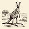 Harsh Realism: A Nostalgic Kangaroo In A Hyper-detailed Field