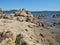 Harsh rocky coast of Sardinia, Italy