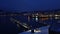 Harstad harbour at night in winter in Northern Norway