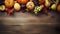 Harvest background or cornucopia thanksgiving background with autumnal fruits with copy space.