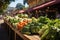 Harvest Farmers Market Bustling market scene - stock photo concepts