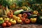 Harvest festival, pumpkin, corn harvesting, Thanksgiving Day background, AI Generated