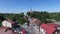 Harvest festival in WÄ…wolnica, aerial view