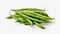 Harvest Freshness: Closeup of Green Bean Isolated on White Background