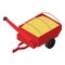 Harvest grain trailer icon, isometric style