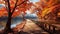 Harvest Haven: Wooden Path Through Autumn\\\'s Abundance