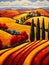 Harvest Hues: An Italian Masterpiece of Vibrant Fall Landscapes