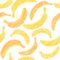 Harvest ornament. Endless banana texture. Seamless fruit background.