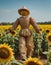 Harvest Sentinel in Sunflowers