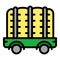Harvest trailer icon, outline style