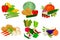 Harvest vegetable compositions in flat style isolated