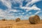 Harvested wheat fields