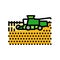 harvester harvesting field wheat color icon vector illustration