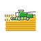 harvester harvesting field wheat color icon vector illustration