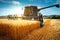 Harvester machine to harvest wheat field working