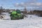 Harvester Niva to winter quarters of the Russian village