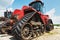 Harvesters and combine parts at the plant are waiting for sales, tractors and agricultural machinery, maintenance and