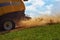 Harvesting grain with flying straw.