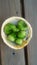 Harvesting tomatillos green tomatoes