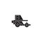 Harvesting tractor black vector concept icon. Harvesting tractor flat illustration, sign