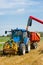 Harvesting wheat during the end of summer