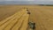 Harvesting wheat harvester. Agricultural machines harvest grain on the field.