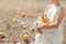 harvesting yellow pumpkins plantation woman countryside