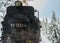 Harz/Germany-December 17 2017: Narrow gauge engine from the front while driving