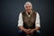 He has many stories to tell. Studio shot of an elderly man sitting on a chair while thinking to himself.