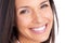 She has a sparkling smile to match that perfect skin. Closeup studio portrait of a beautiful woman with a radiant smile.