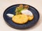 Hashbrown with salmon poached egg and sour cream sauce