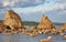 Hashigui-iwa Bridge Pillar Rocks at the Kushimoto. Wakayama prefecture. Honshu. Japan