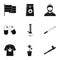 Hashish icons set, simple style