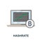 Hashrate flat icon. Colored sign from cryptocurrency collection. Creative Hashrate icon illustration for web design