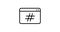 hashtag in browser window animated outline icon