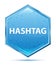 Hashtag crystal blue hexagon button