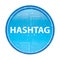 Hashtag floral blue round button