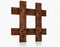 Hashtag Icon made of wood - wooden hashtag with white background. 3D illustration