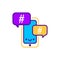 Hashtag line color icon. SMM promotion. Sign for web page, mobile app, button, logo. Vector isolated element. Editable stroke