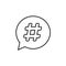Hashtag line icon. Vector illustration in flat